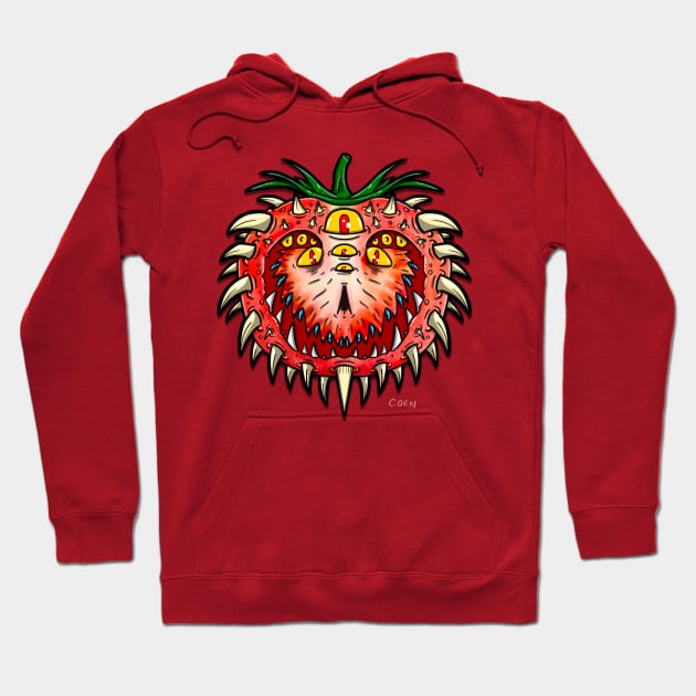 Terror tomato Hoodie by John Coen Artistry